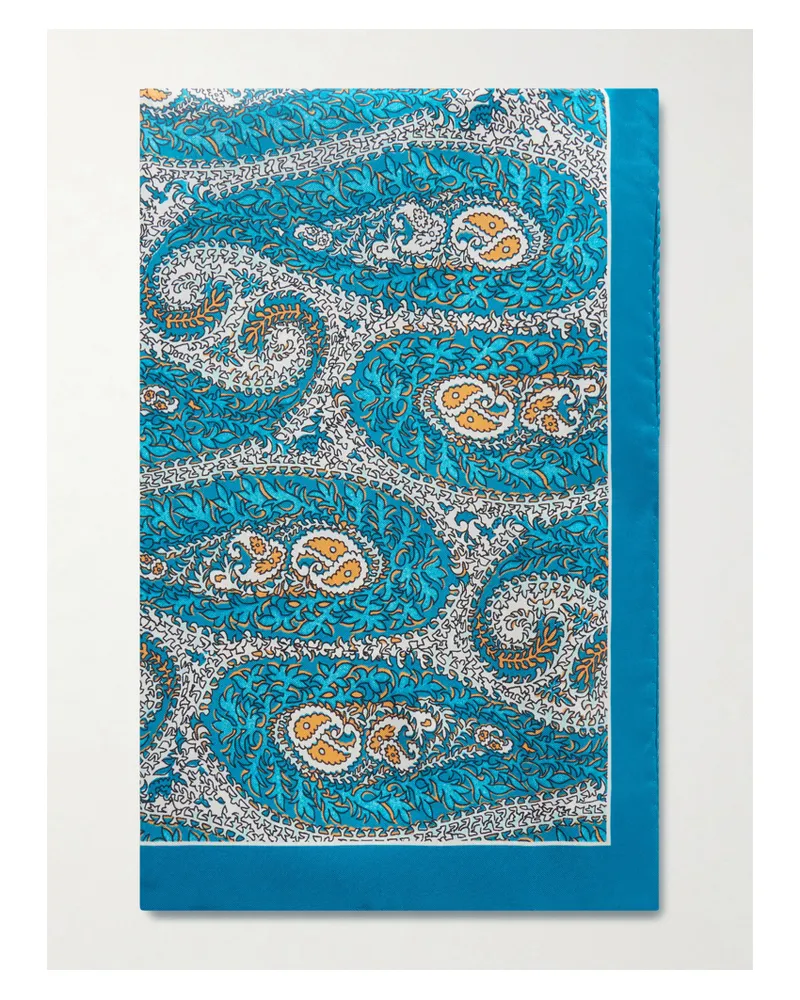 Etro Turandot Silk-twill Scarf - Blue Blue