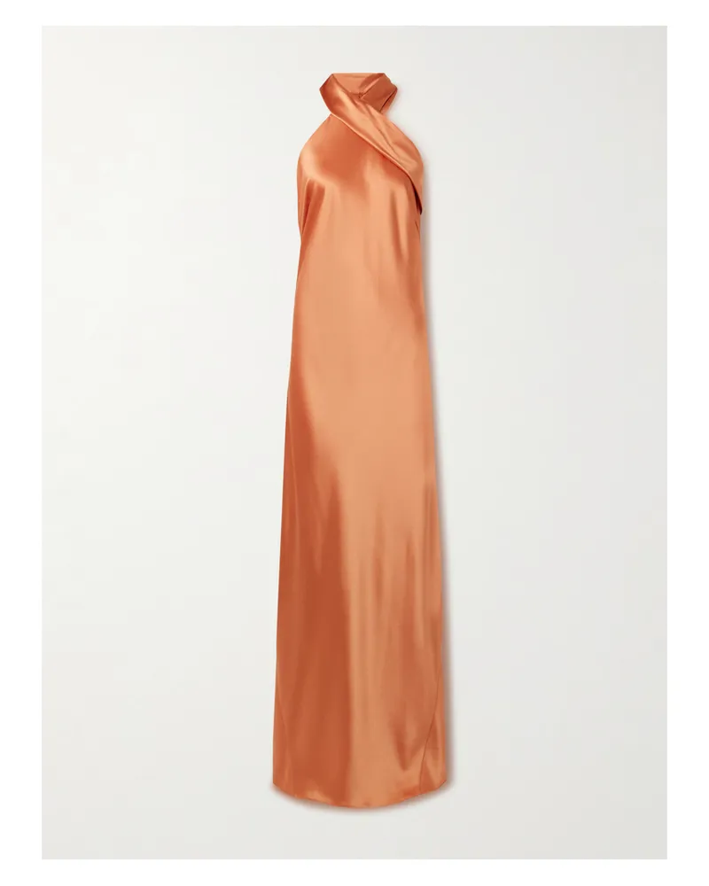 GALVAN Pandora Robe Aus Satin - Orange Orange