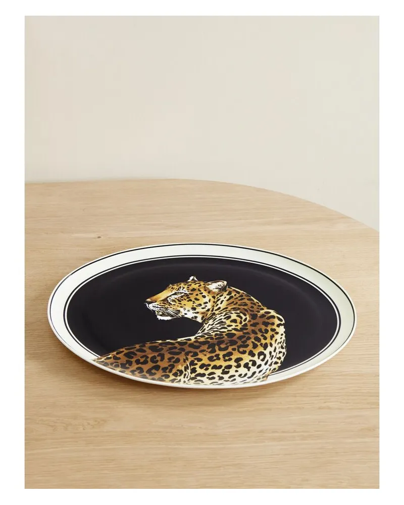 Dolce & Gabbana Platte Aus Bedrucktem Porzellan - Animal-Print Animal-print