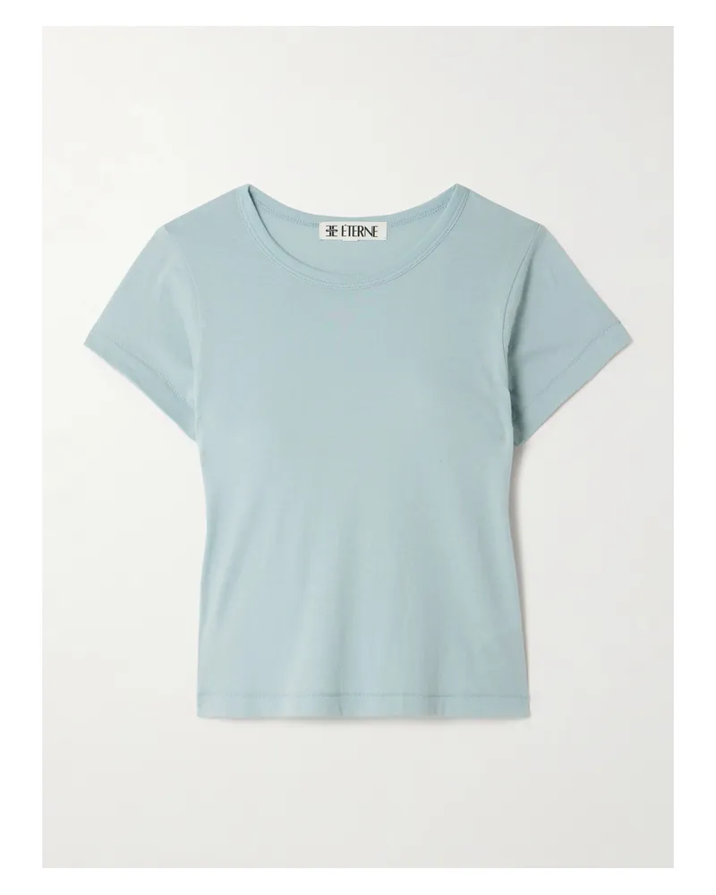 ÉTERNE Baby Tee Verkürztes T-shirt Aus Jersey Aus Einer Baumwoll-modalmischung - Blau Blau
