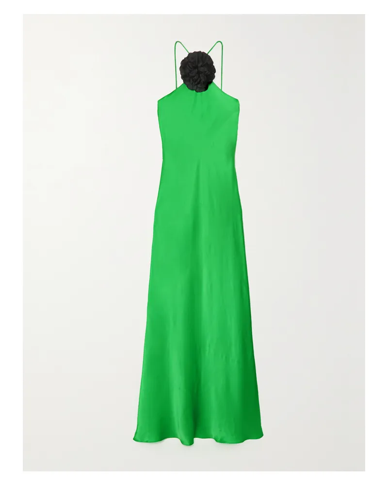 Rodarte Maxikleid Aus Seiden-charmeuse Mit Applikation - Grün Grün