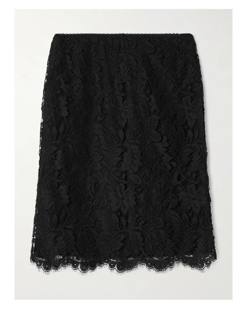 Chloé Cotton-blend Lace Midi Skirt - Black Black