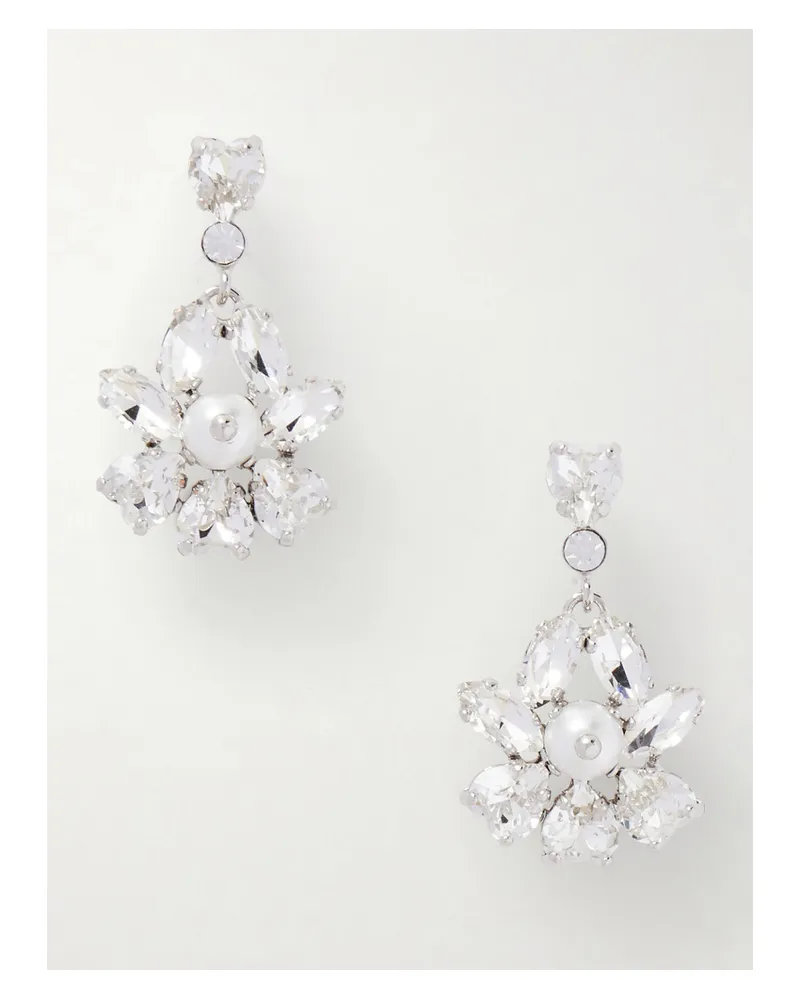 Simone Rocha Heartbloom Silberfarbene Ohrringe Mit Harz Und Kristallen Silber