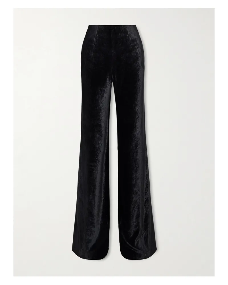 GALVAN Winter Sun Velvet Wide-leg Pants - Black Black