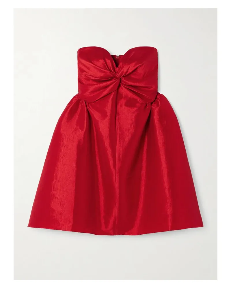 Kika Vargas Fiona Trägerloses Minikleid Aus Taft Mit Twist-detail - Rot Rot