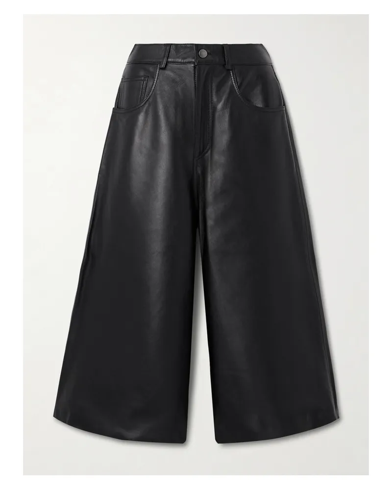 Haikure Belle Ledershorts - Schwarz Schwarz