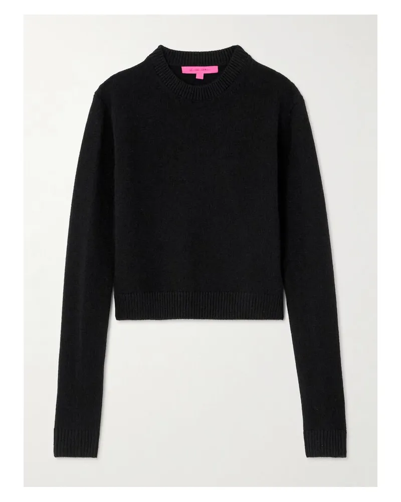 The Elder Statesman Verkürzter Kaschmirpullover - Schwarz Schwarz