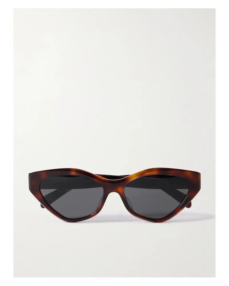 Celine Triomphe Cat-eye Tortoiseshell Acetate Sunglasses - Brown Brown