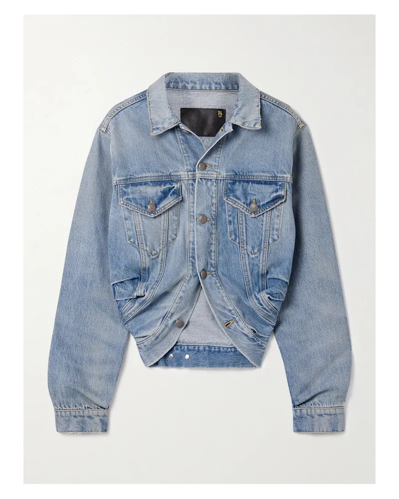R13 Jeansjacke Mit Raffungen - Blau Blau