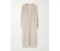 Metallic Open-knit Cotton-blend Cardigan - Cream