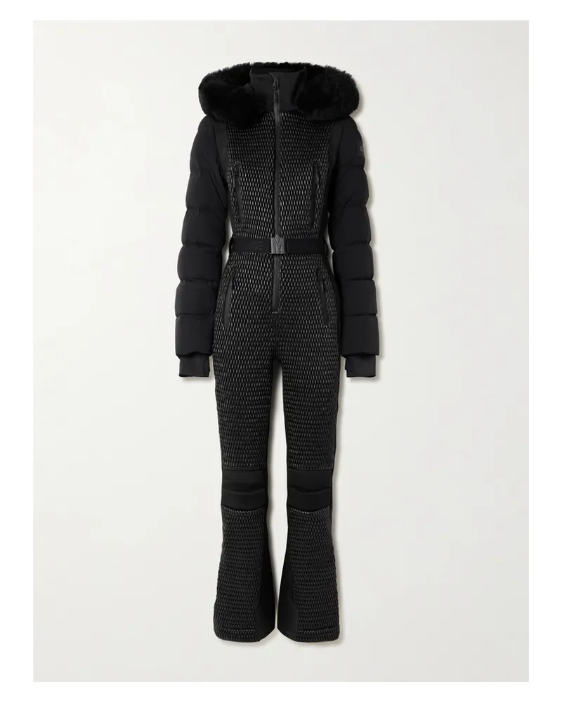 Mackage Lorelle Gesteppter Skianzug Mit Kapuze, Gürtel, Besatz Aus Plüschmaterial Und Daunenfüllung - Schwarz Schwarz