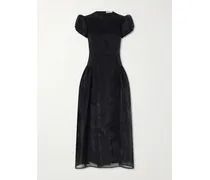 Cleopatra Organza Midi Dress - Black
