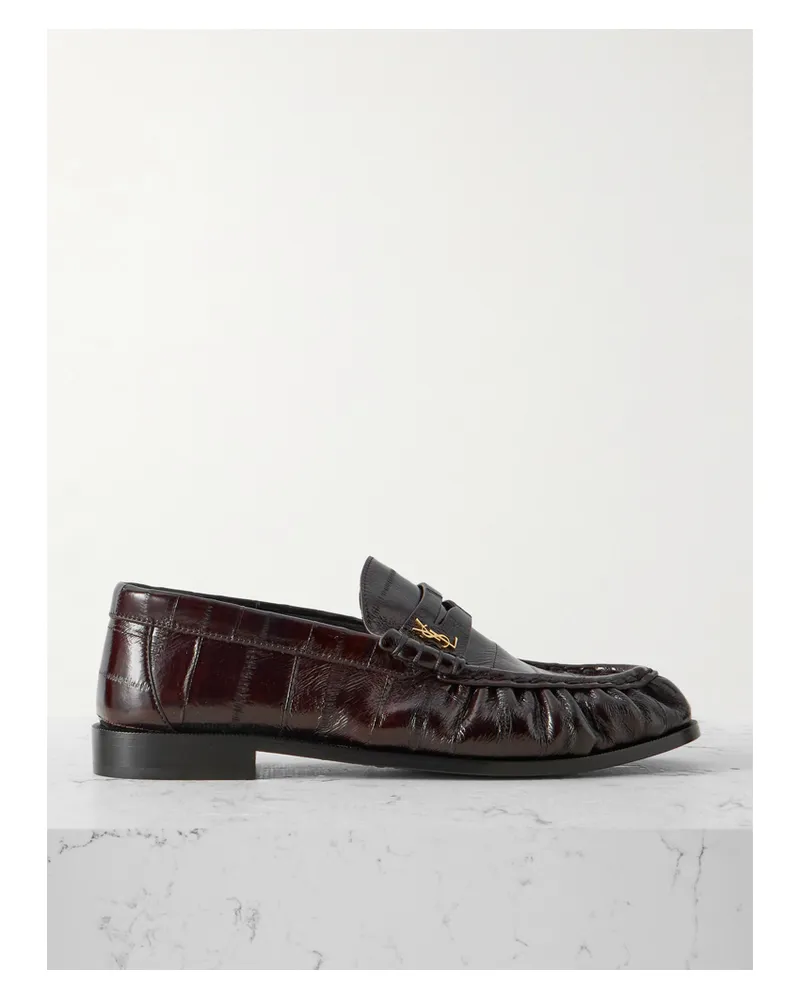 Saint Laurent Le Loafer Eel Loafers - Brown Brown