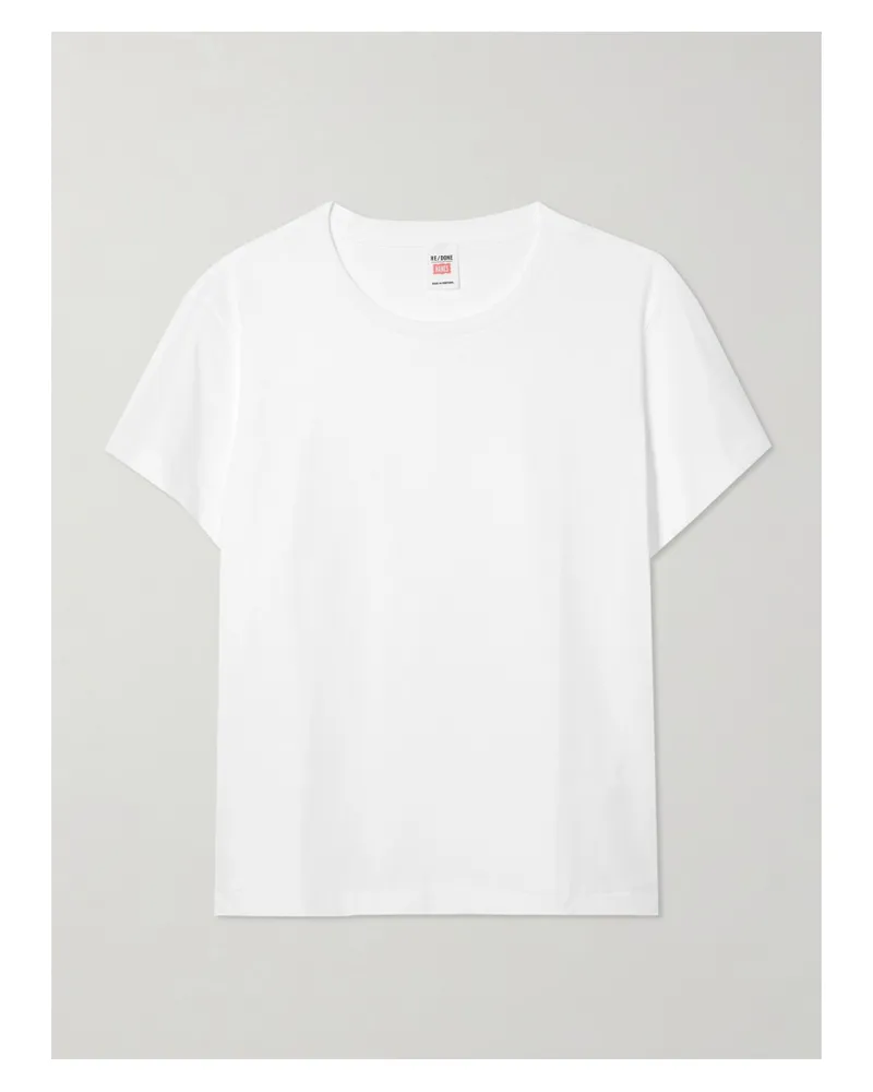 RE/DONE Classic T-shirt Aus Baumwoll-jersey - Weiß Weiß