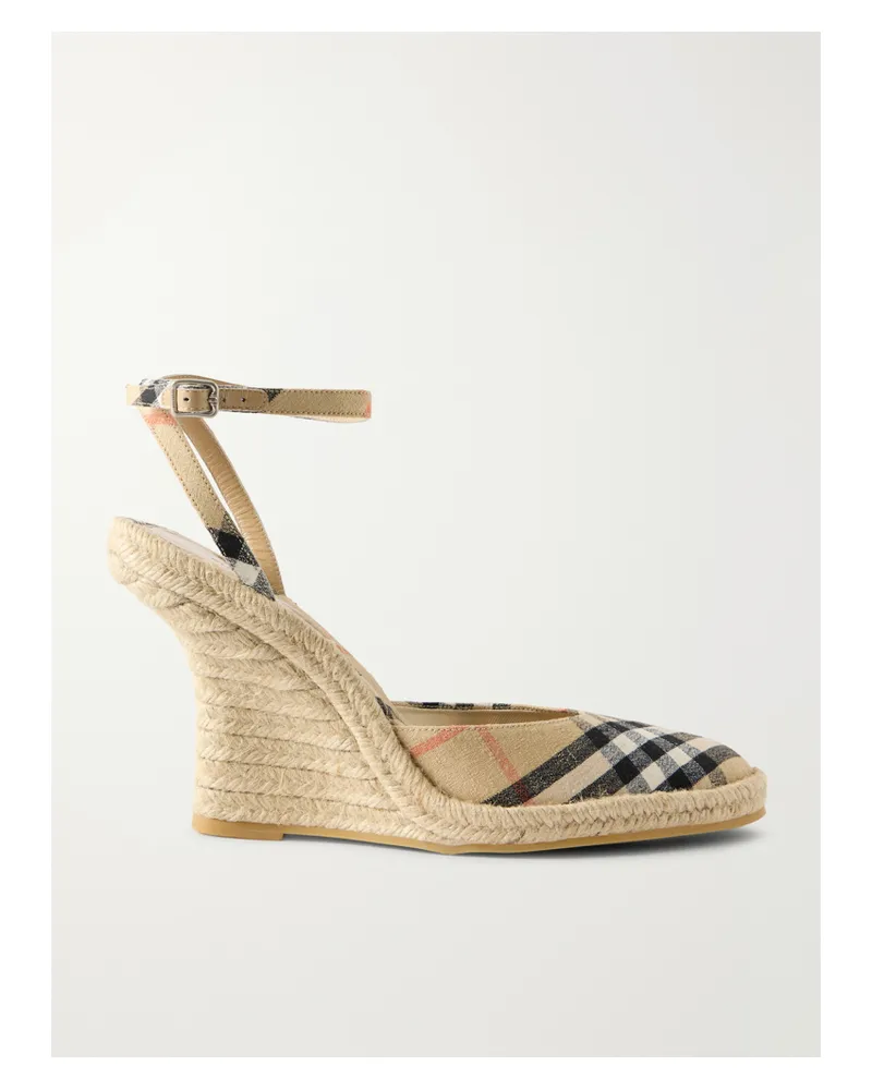 Burberry Lf Mews 90 Espadrille Wedges - Neutrals Neutrals