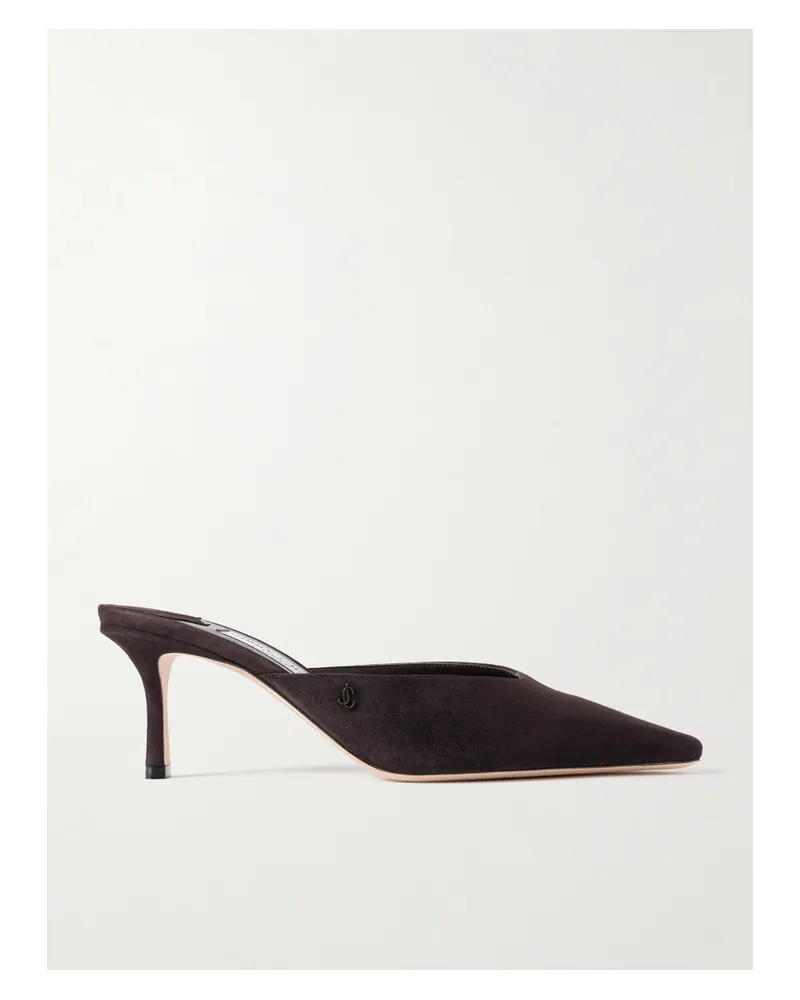 Jimmy Choo Vivi 65 Mules Aus Veloursleder - Braun Braun