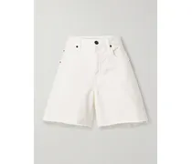 Sienna Frayed Denim Shorts - White