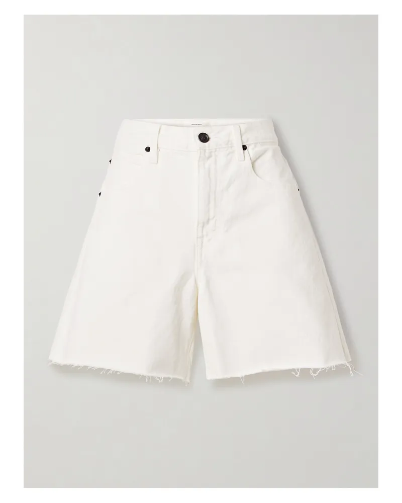 SLVRLAKE Sienna Frayed Denim Shorts - White White