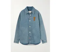 Ami De Cœur Appliquéd Denim Shirt - Blue