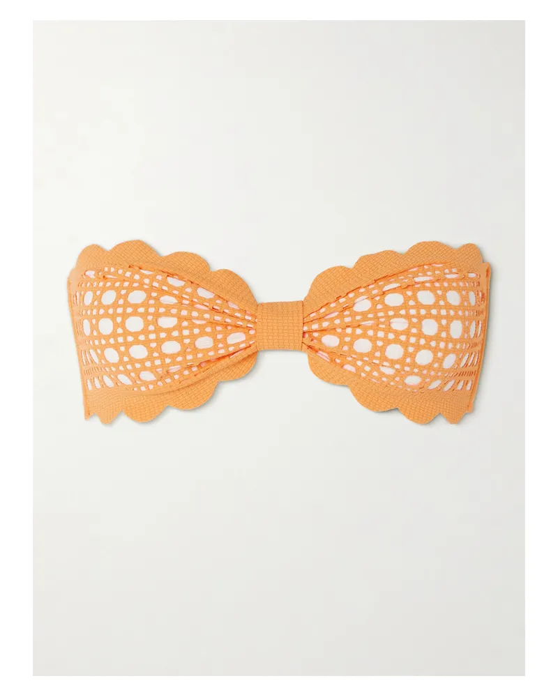 Marysia Net Sustain Antibes Lasergeschnittenes Bandeau-bikini-oberteil Mit Wellenkanten - Orange Orange