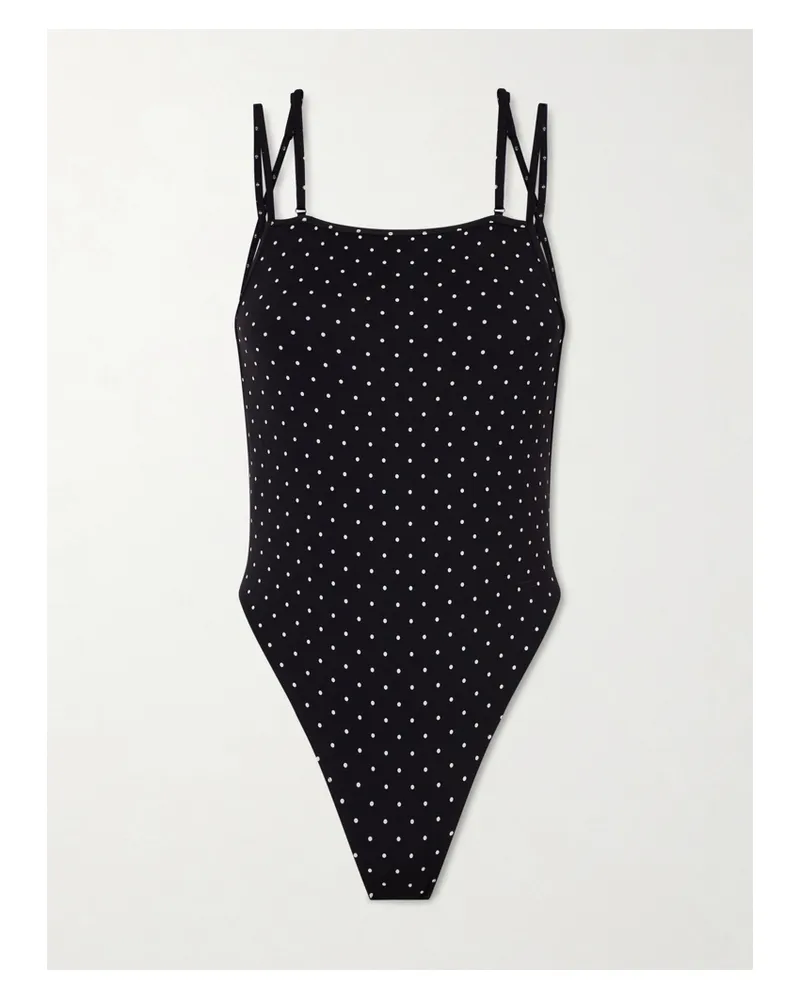 Tom Ford Polka Dot Jersey Swimsuit - Black Black