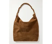 Amalia Medium Suede Tote - Brown