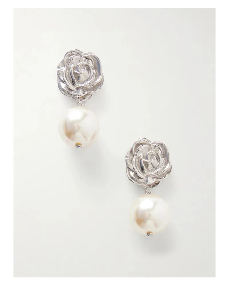 Magda Butrym Silver-tone Pearl Earrings Silver