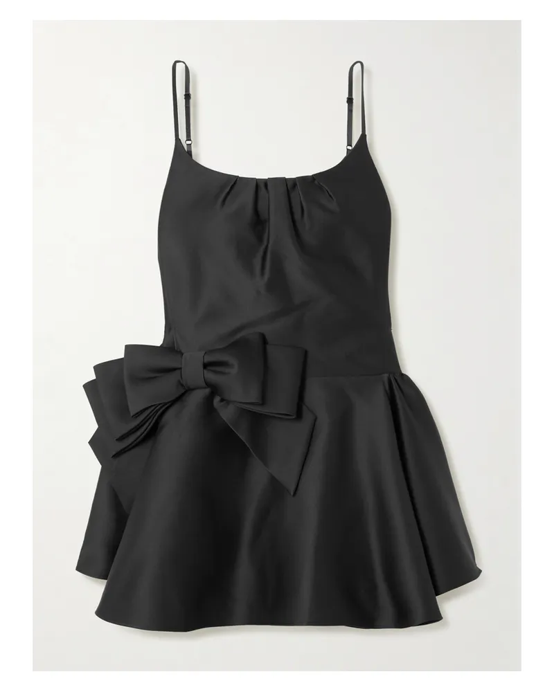 SHUSHU/TONG Minikleid Aus Satin Mit Schleife Und Raffungen - Schwarz Schwarz