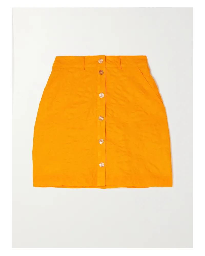 Nanushka Lycka Minirock Aus Biobaumwolle Mit Jacquard-muster - Orange Orange