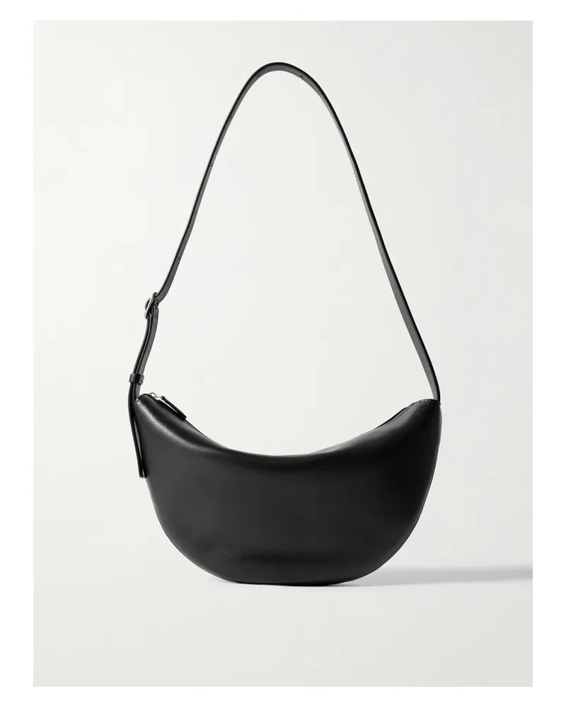 The Row Jouvette Leather Shoulder Bag - Black Black