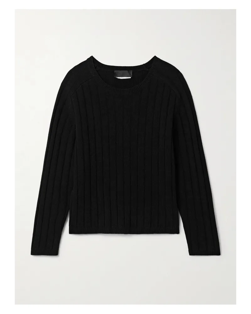 Nili Lotan Alise Pullover Aus Einer Gerippten Merinowoll-kaschmirmischung - Schwarz Schwarz