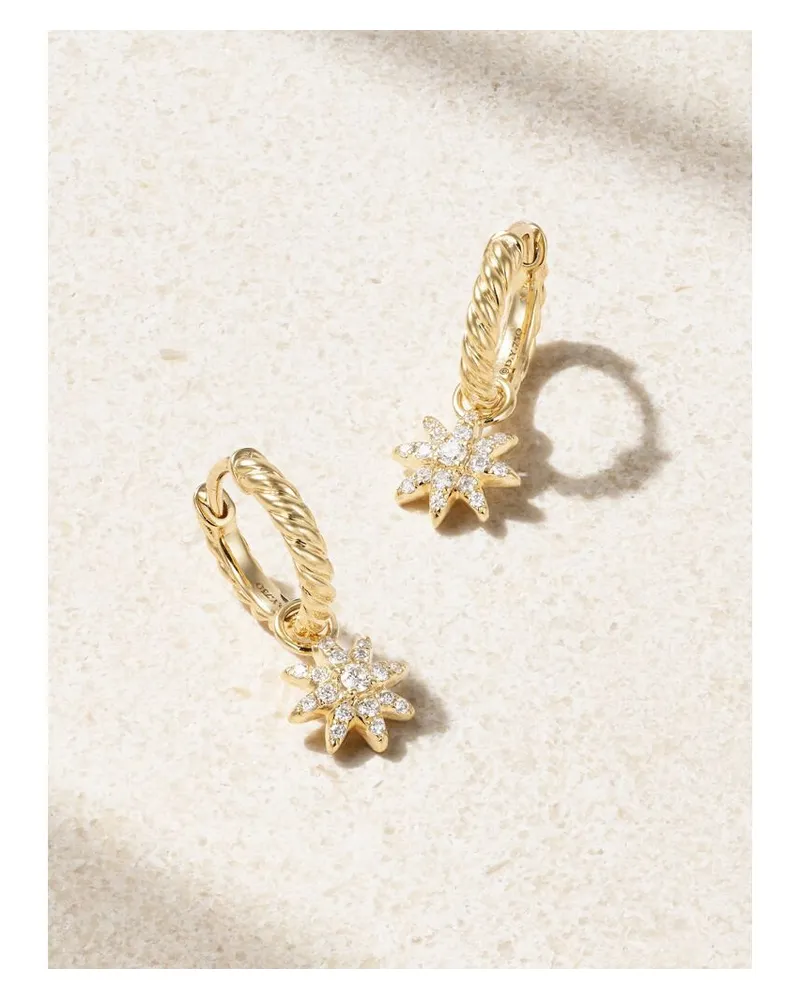 David Yurman Petite Starburst Creolen Aus 18 Karat Gold Mit Diamanten Gold