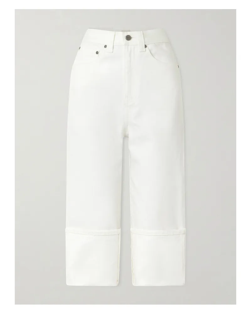 KHAITE Boyle Cropped Low-rise Straight-leg Jeans - White White