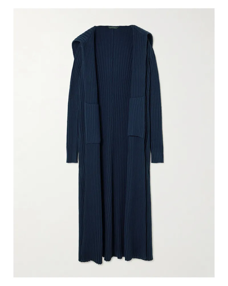 Balenciaga Ribbed-knit Robe - Blue Blue