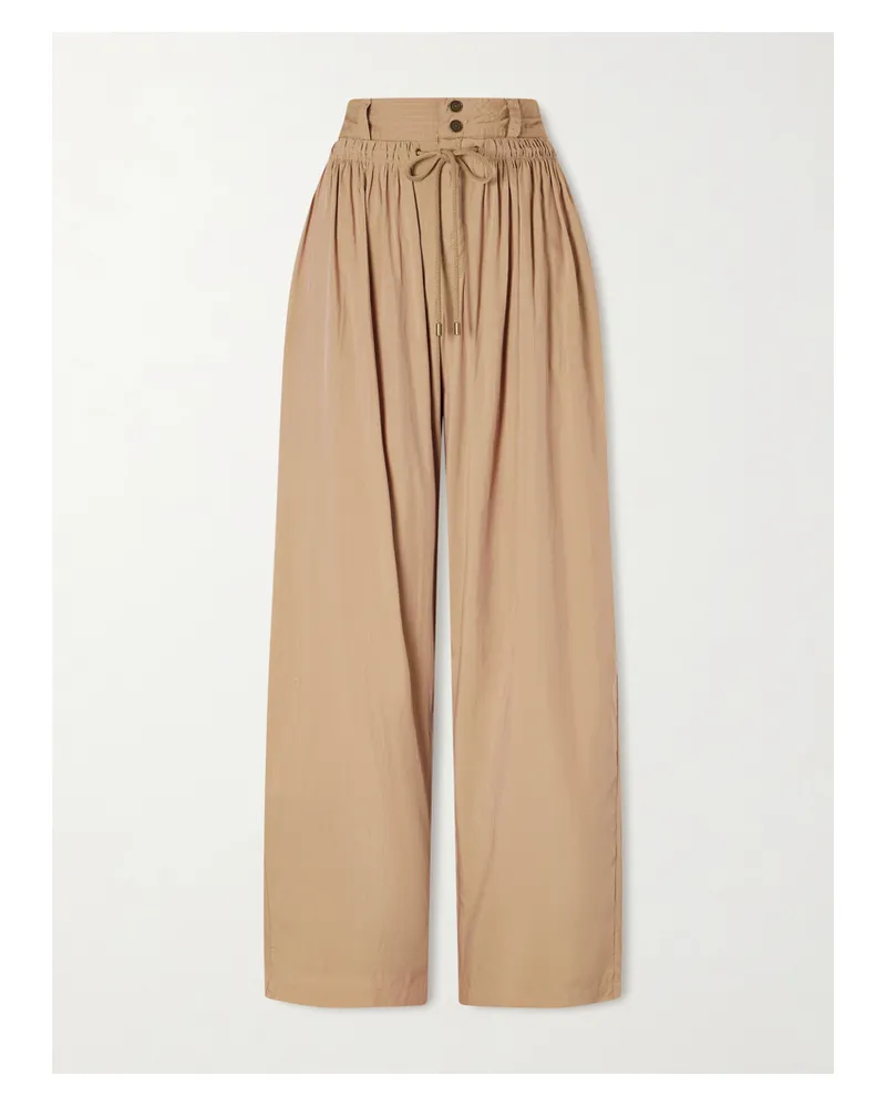 Isabel Marant Inaya Satin Wide-leg Pants - Neutrals Neutrals