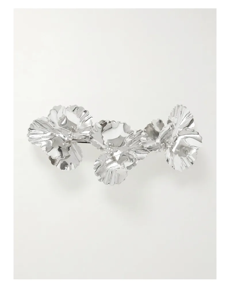 Jennifer Behr Pansy Versilberte Haarspange Silber