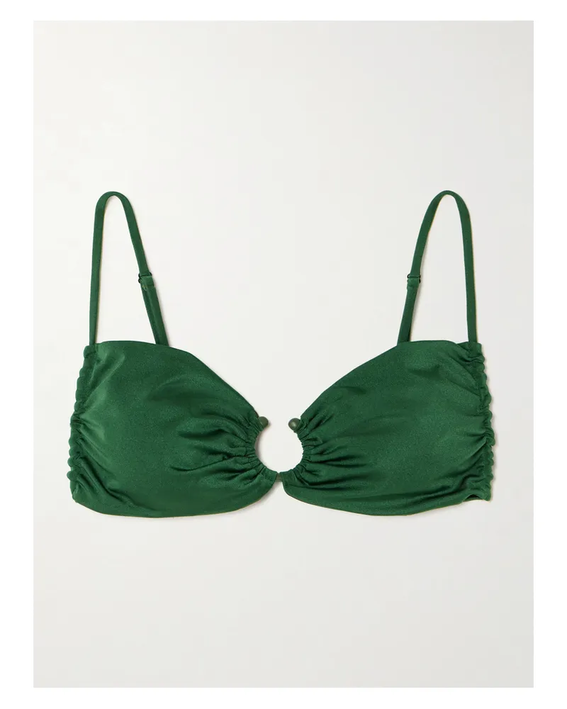 Johanna Ortiz Tangle Up Embellished Bikini Top - Green Green