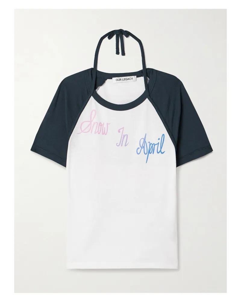 Our Legacy T-shirt Aus Baumwoll-jersey Mit Print Zum Binden - Weiß Weiß