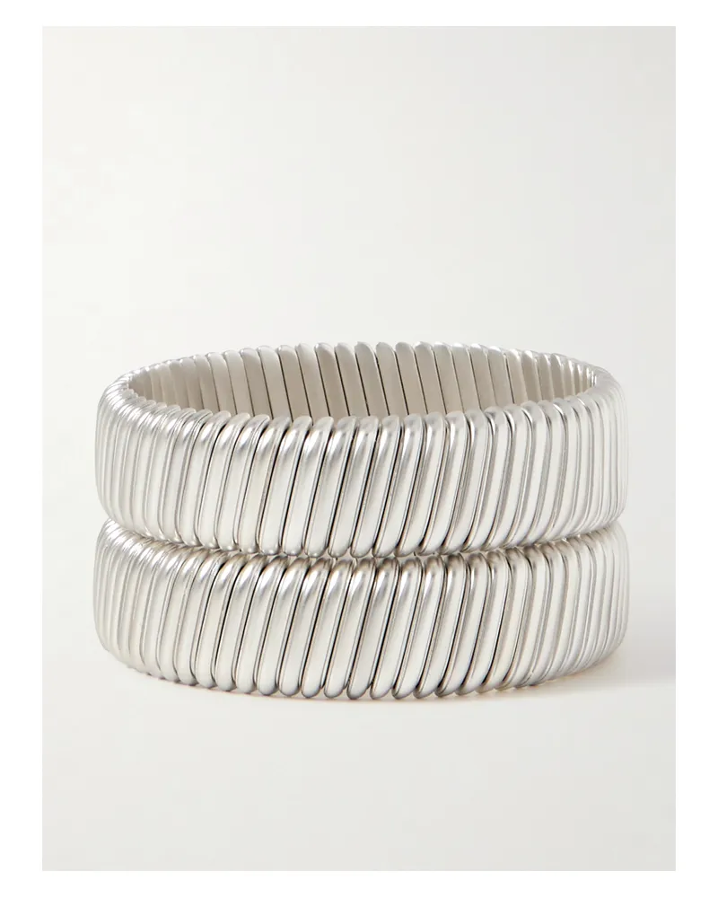 Roxanne Assoulin Rolling Set Of Two Silver-tone Bracelets Silver