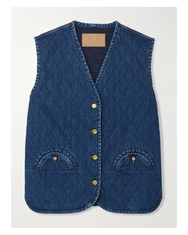 Blazé Milano Suffolk Wattierte Jeans-steppweste - Blau Blau