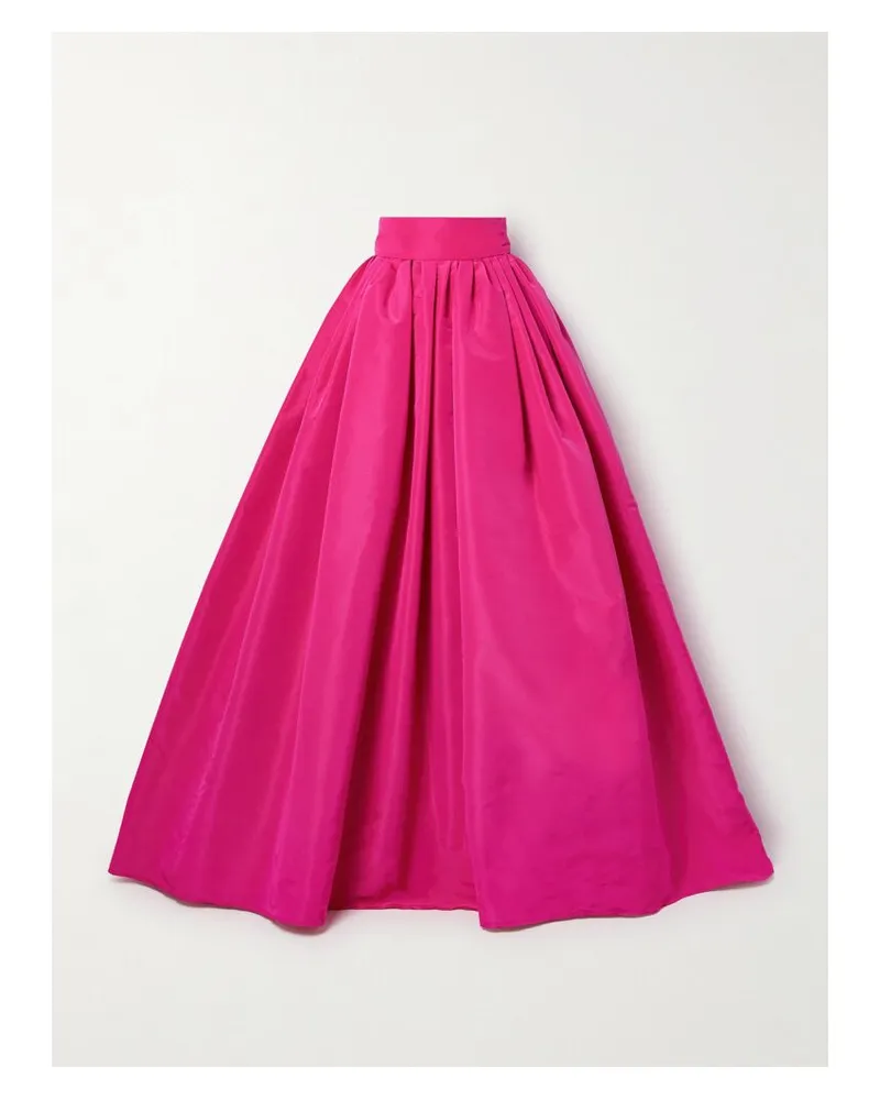 Carolina Herrera New York Maxirock Aus Seiden-faille Mit Falten - Pink Pink