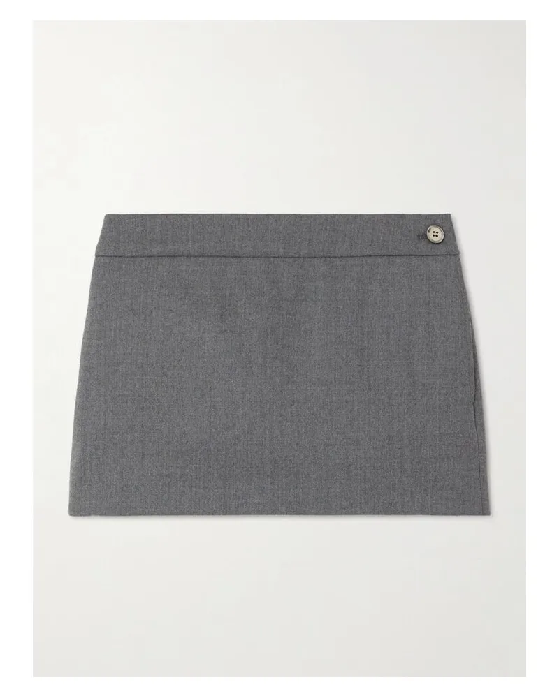 WARDROBE.NYC Minirock Aus Twill Aus Einer Wollmischung - Grau Grau