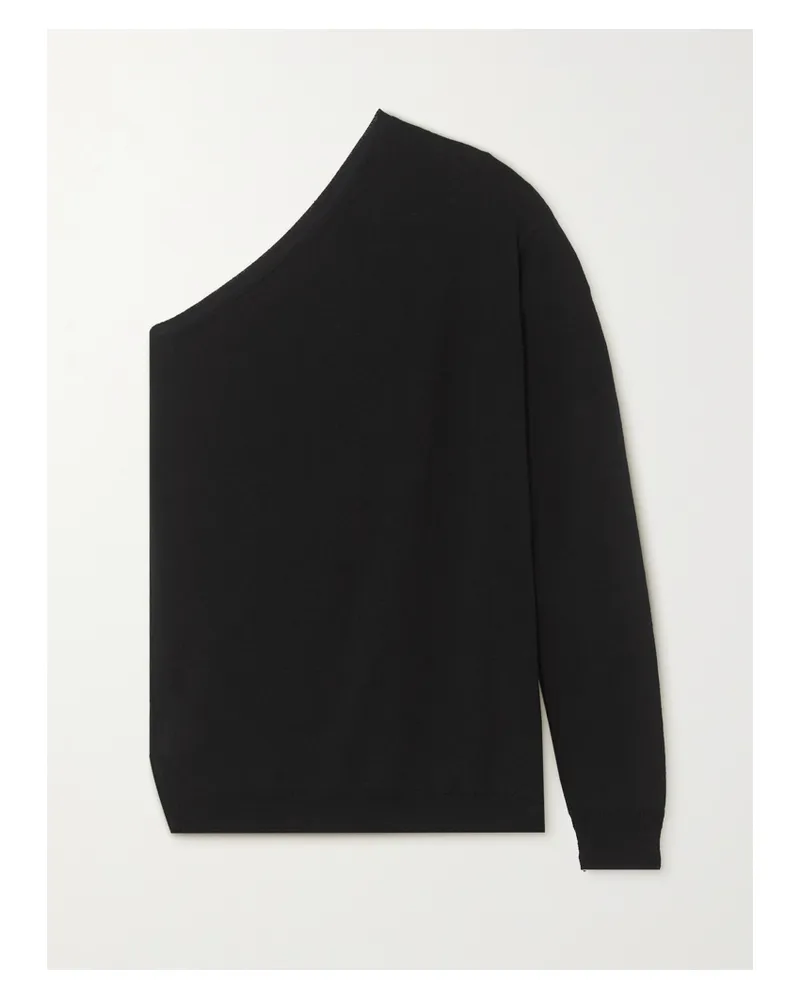 FRANKIE Shop Bianca Asymmetrischer Strickpullover - Schwarz Schwarz