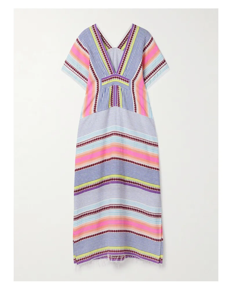 lemlem Gasira Midikleid Aus Einer Baumwollmischung Mit Streifen - Lila Lila