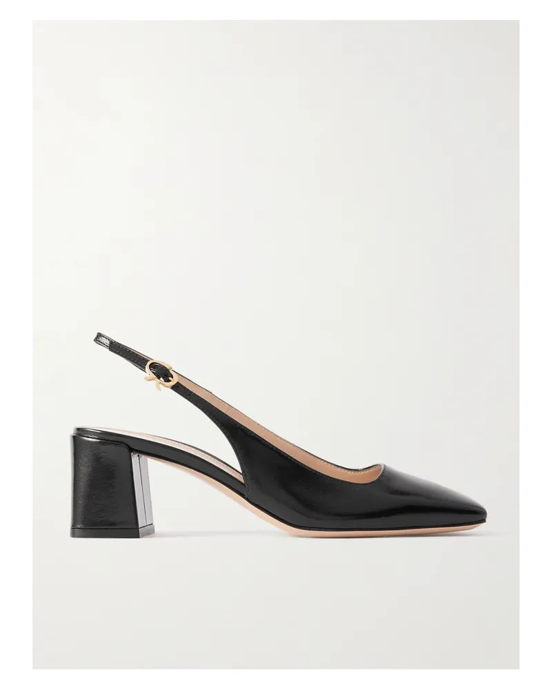 Gianvito Rossi Nuit 55 Slingback-pumps Aus Glanzleder - Schwarz Schwarz