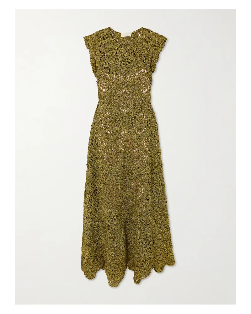 Ulla Johnson Annalisa Crocheted Cotton Maxi Dress - Green Green