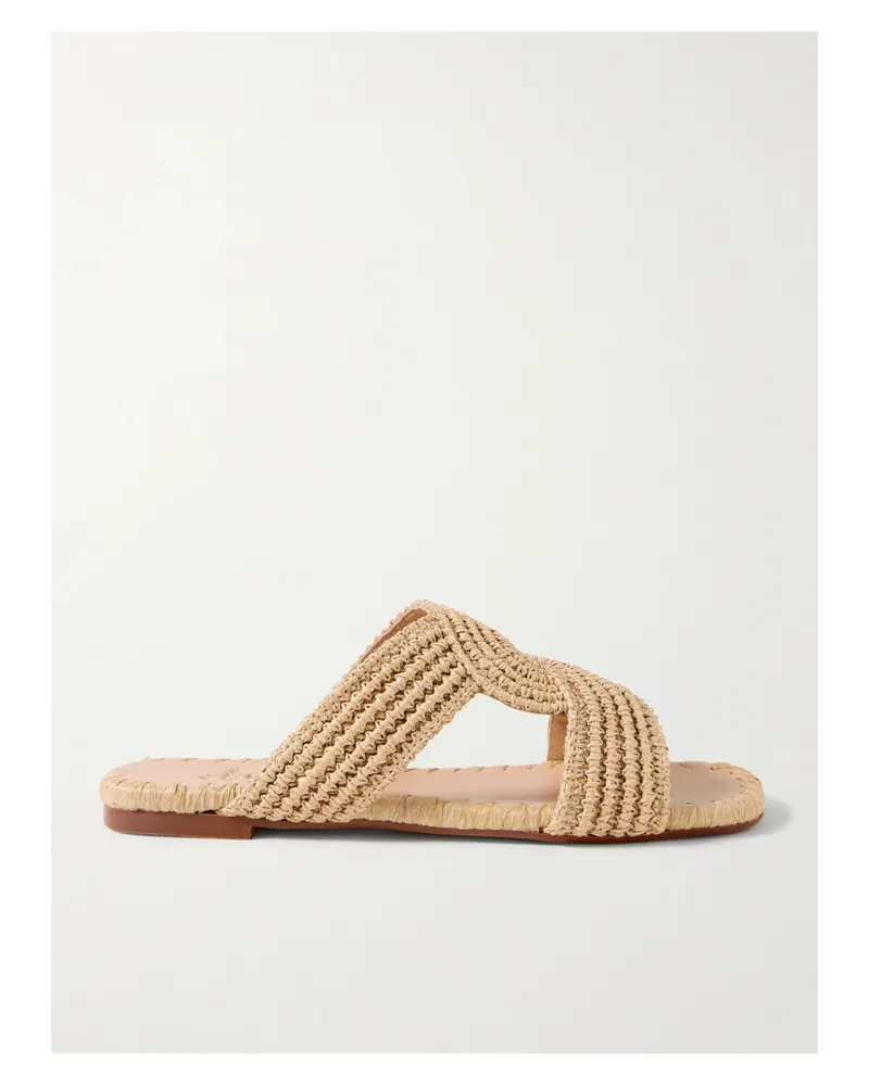 Castañer Prado Pantoletten Aus Raffiabast - Neutral Neutral