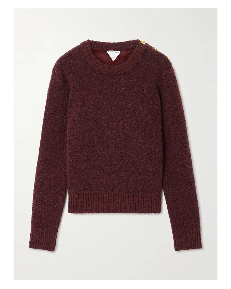 Bottega Veneta Button-detailed Wool-blend Bouclé Sweater - Red Red