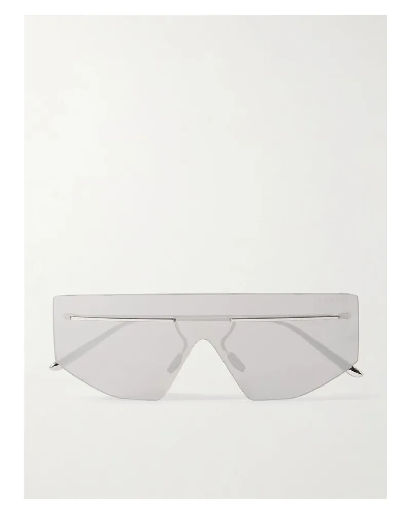 Prada Rahmenlose Sonnenbrille Mit D-glas Und Silberfarbenen Details Silber