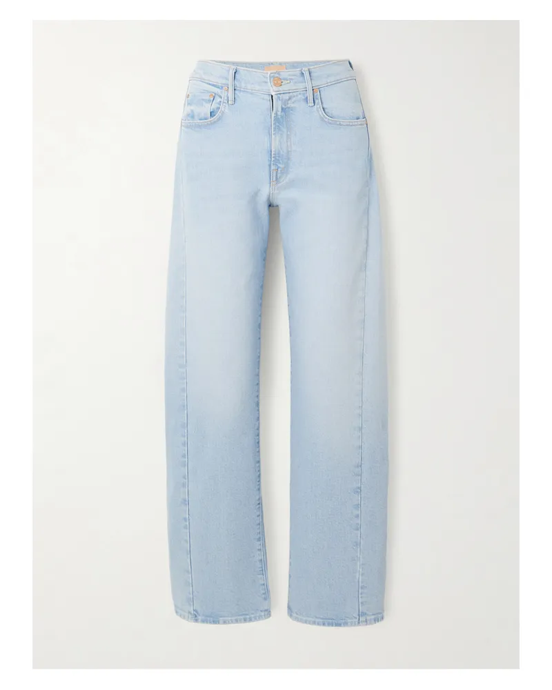 Mother The Half-pipe Hover Mid-rise Wide-leg Jeans - Blue Blue